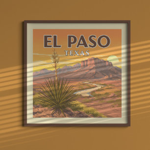 Vintage El Paso Texas Poster