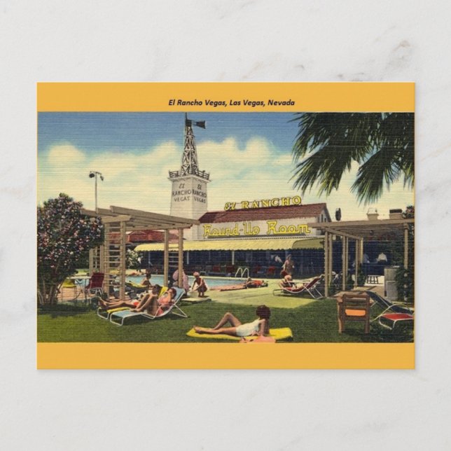 Vintage El Rancho Vegas Post Card (Front)