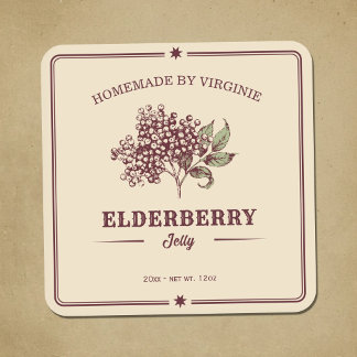 Vintage Elderberry Jelly Label Sticker