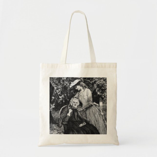 Vintage Elderly Mother Daughter Granddaughter Tote (Front)
