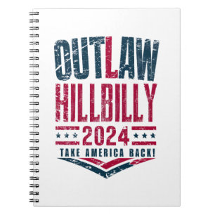 Vintage Elections Outlaw Hillbilly US Flag Notebook