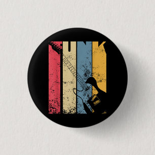 Vintage Electric Guitar Funk Music lover gifts 1 Inch Round Button
