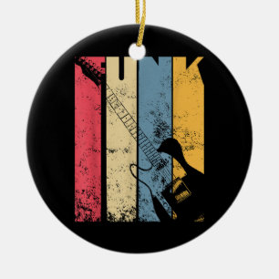 Vintage Electric Guitar Funk Music lover gifts Ceramic Ornament