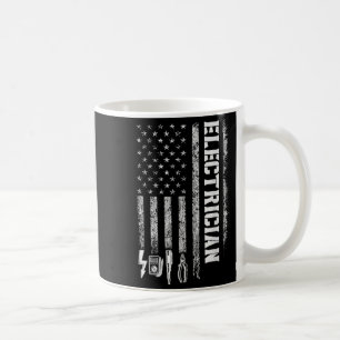 Vintage Electrician American Flag Tools Design Coffee Mug