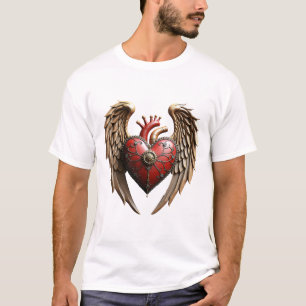Vintage elegance: an elegant clock and heart. T-Shirt