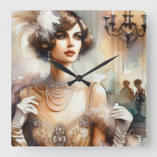 Vintage Elegance Art Deco Lady Wall Clock