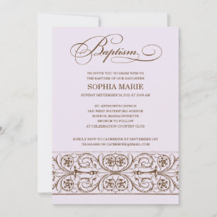 VINTAGE ELEGANCE BAPTISM INVITATION