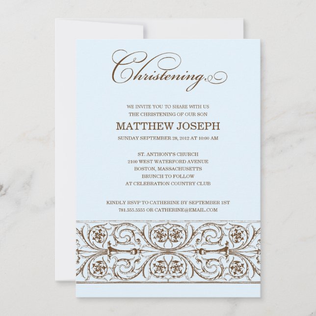 VINTAGE ELEGANCE  |  CHRISTENING INVITATION (Front)