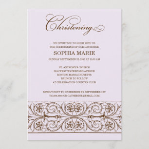 VINTAGE ELEGANCE     CHRISTENING INVITATION