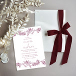 Vintage Elegance: Classic Burgundy Floral Wedding Invitation<br><div class="desc">Vintage Elegance: Classic Burgundy Floral Wedding Invitation

See matching collection in our Niche and Nest Store</div>