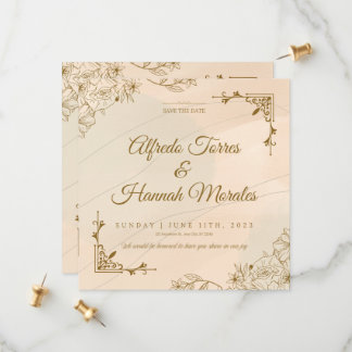 Vintage Elegance: Classic Floral Wedding Save The Date