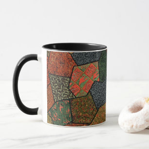 Vintage Elegance: Colorful Polygonal Mug Design!
