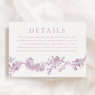 Vintage Elegance: Dusty Rose Pink Wedding Details Enclosure Card
