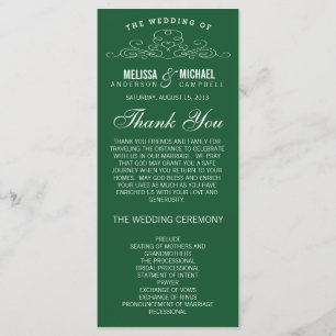 VINTAGE ELEGANCE   EMERALD WEDDING PROGRAM