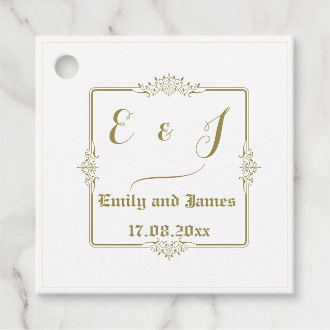 Vintage Elegance Favour Tags (Front)