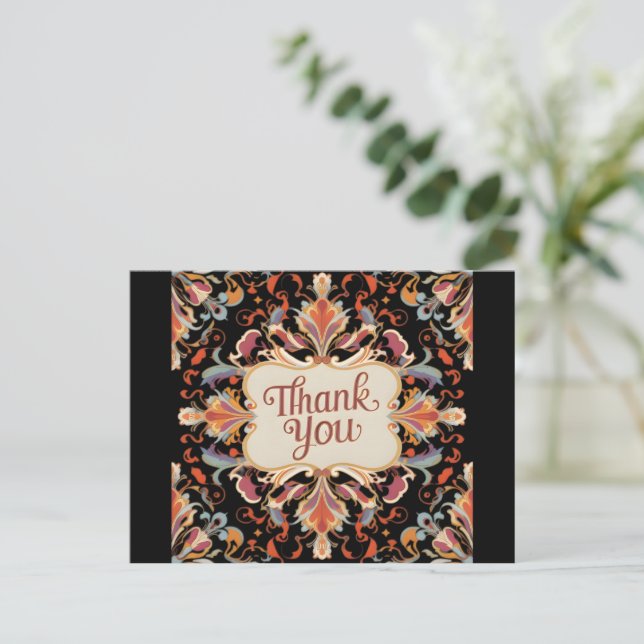 vintage elegance of  thank you   postcard (Standing Front)