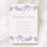 Vintage Elegance: Purple Floral Engagement Party Invitation<br><div class="desc">Vintage Elegance: Purple Floral Engagement Party Invitation

See matching collection in our Niche and Nest Store</div>