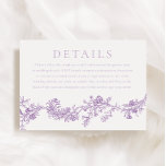 Vintage Elegance: Purple Lavender Wedding Details Enclosure Card<br><div class="desc">Vintage Elegance: Purple Lavender Wedding Details Enclosure Card

See matching collection below</div>