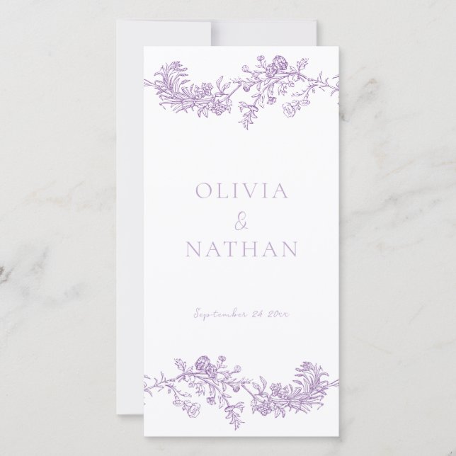 Vintage Elegance Purple Wedding Ceremony Program (Front)