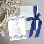 Vintage Elegance: Royal Navy Blue Floral Wedding Invitation<br><div class="desc">Vintage Elegance: Royal Navy Blue Floral Wedding Invitation

See matching collection in our Niche and Nest Store</div>