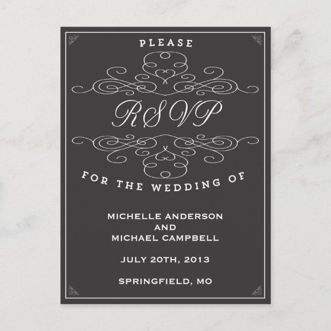 VINTAGE ELEGANCE | RSVP POSTCARD (Front)