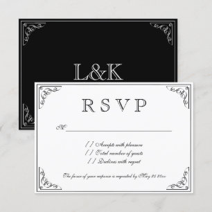 Vintage elegance RSVP wedding response cards
