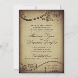 Vintage Elegance Rustic Wedding Invitations