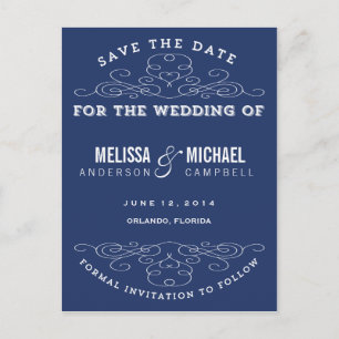 VINTAGE ELEGANCE   SAVE THE DATE POSTCARD