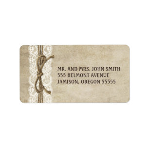 Vintage Elegance Twine on Lace Address Labels