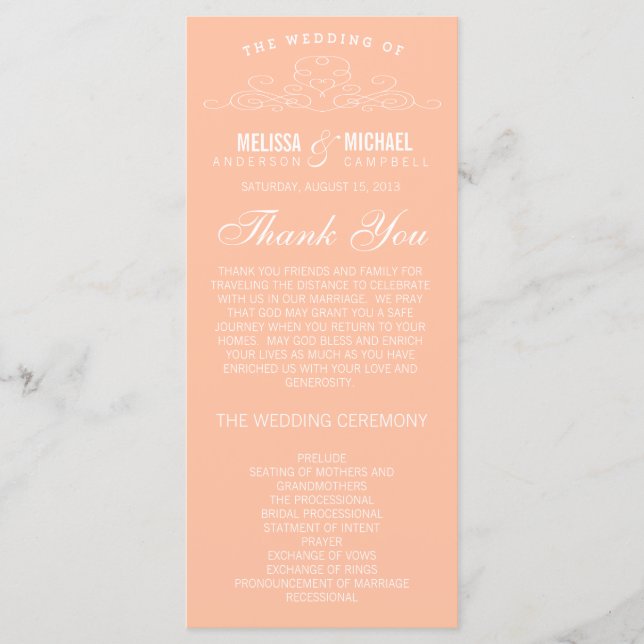 VINTAGE ELEGANCE | WEDDING PROGRAM (Front)