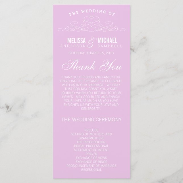 VINTAGE ELEGANCE | WEDDING PROGRAM (Front)