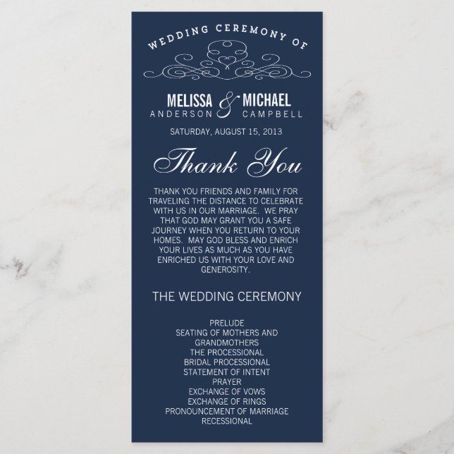 VINTAGE ELEGANCE | WEDDING PROGRAM (Front)