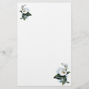 Vintage Elegance White Calla Lily Stationery