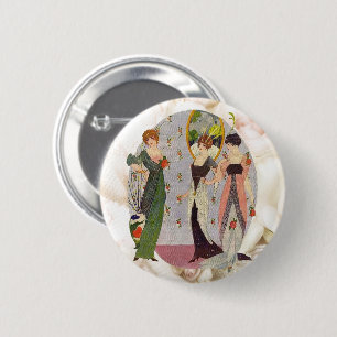 Vintage elegant 1920’s ladies fashion 2 inch round button