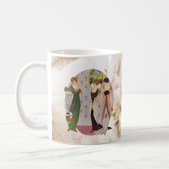 Vintage elegant 1920’s ladies fashion coffee mug (Left)