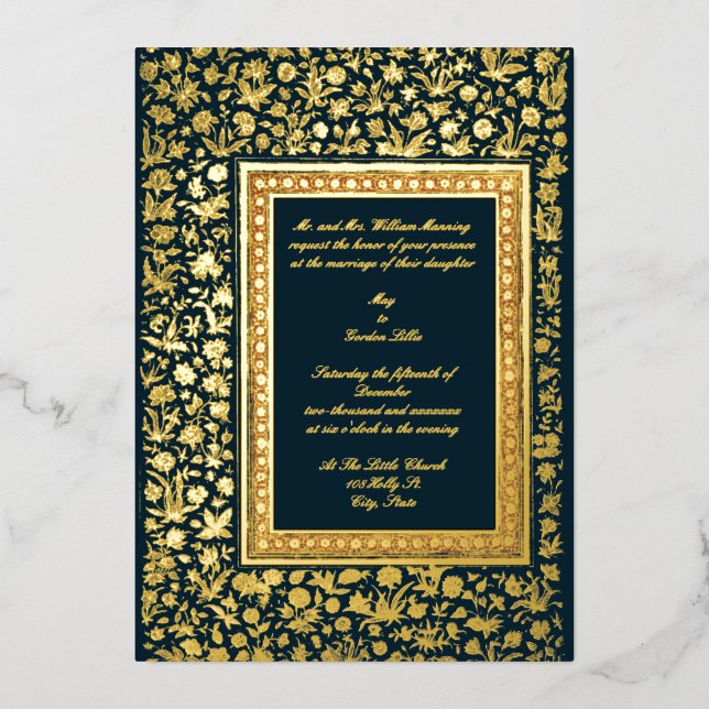 Vintage Elegant 19th Century Gold Floral Wedding (Front)