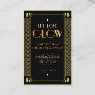 Vintage Elegant Art Deco Gold Wedding Send-Off Tag