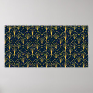 Vintage elegant Art Deco style seamless pattern wi Poster