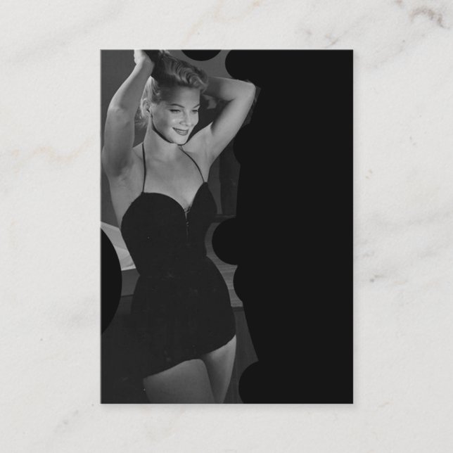 Vintage Elegant Bathing Suit Beauty Business Card (Front)