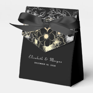 Vintage Elegant Black Wedding Favor Box