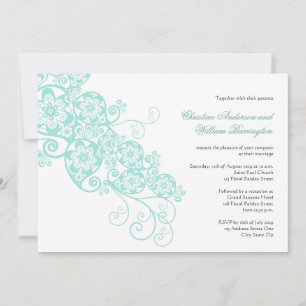 Vintage Elegant Boho Floral Paisley Wedding Invite