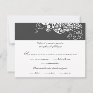 Vintage Elegant Boho Floral Paisley Wedding RSVP