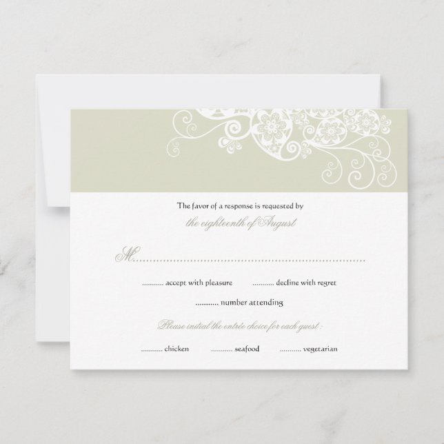 Vintage Elegant Boho Floral Paisley Wedding RSVP (Devant)