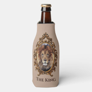 Vintage Elegant Brown Lion King Retro Dads  Bottle Cooler
