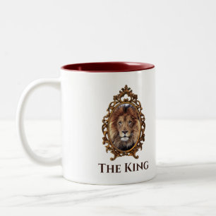 Vintage Elegant Brown Lion King Retro Dads Two-Tone Coffee Mug