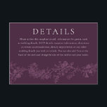 Vintage Elegant Burgundy Dusty Rose Plum Wedding Enclosure Card<br><div class="desc">Vintage Elegant Burgundy Dusty Rose Plum Wedding Details Enclosure Card

See matching collection below</div>