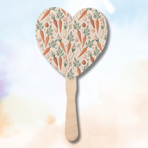 Vintage Elegant Carrots with Blossoms and Tiny Egg Hand Fan
