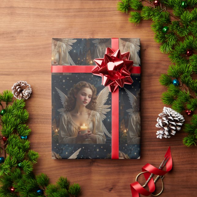 Vintage Elegant Christmas Angel Wrapping Paper (Holiday Gift)