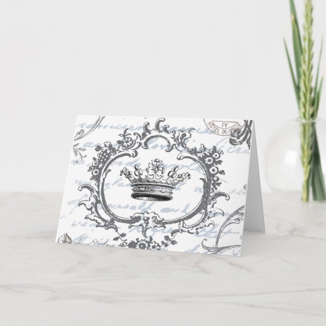 Vintage Elegant Crown...notecard Card (Front)
