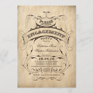 Vintage Elegant Engagement Party Invitations